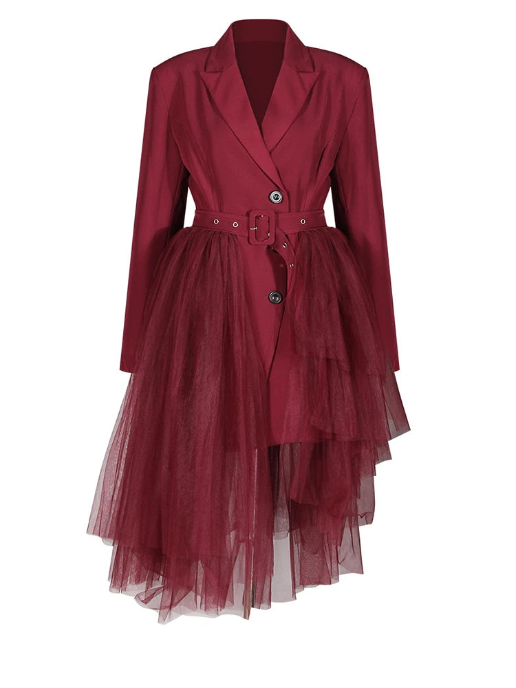 red oversized blazer dress Long Sleeve Blazer Dress Red