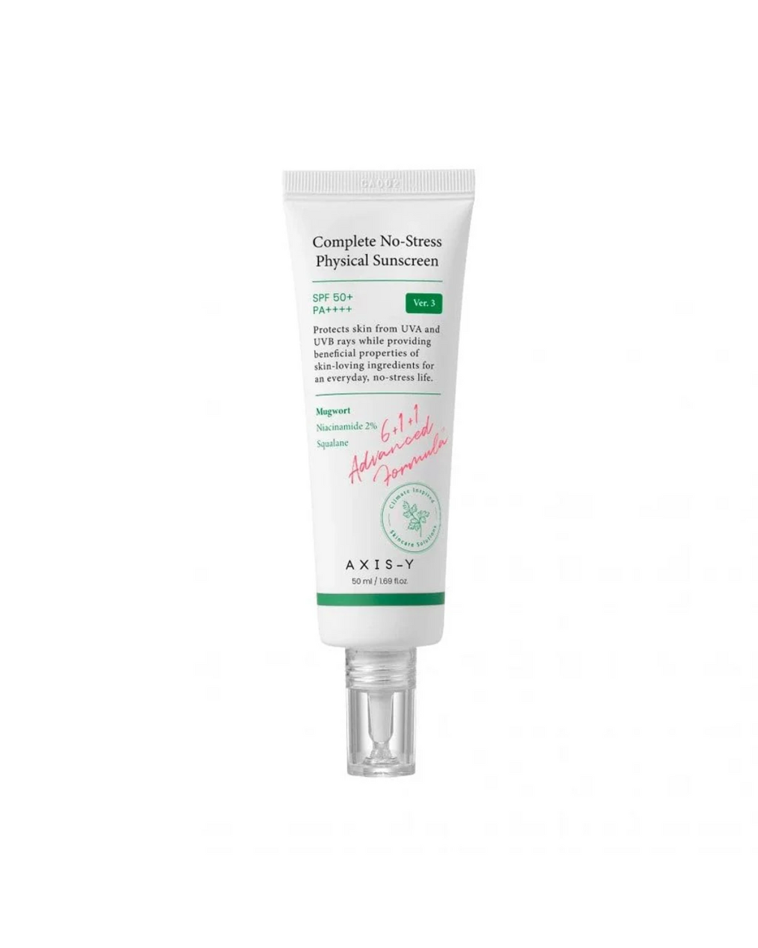 AXIS-Y Complete No-Stress Physical Sunscreen SPF 50+ PA++++ Version 3 - 1.69 fl oz (50 ml)