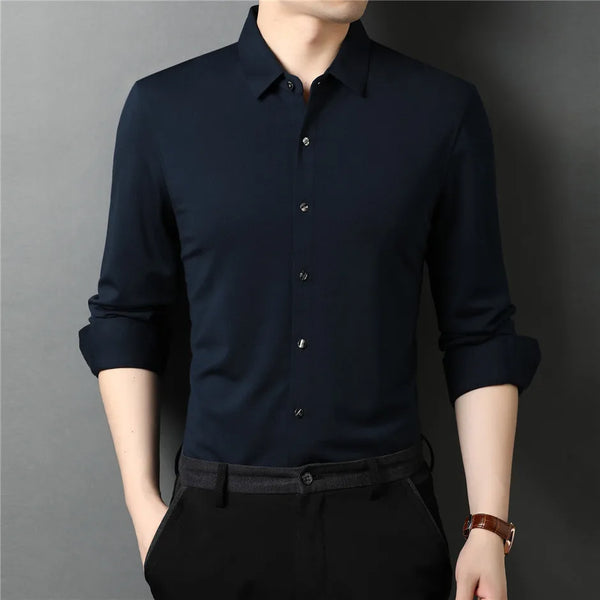 Modal Silk Smooth Fabric Long Sleeve Shirt