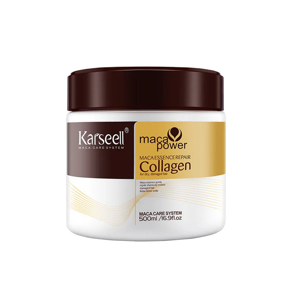 Karseell Collagen Hair Treatment Deep Repair Conditioning Argan Oil Collagen Hair Mask Essence for Dry Damaged Hair All Hair Types 16.90 oz 500ml