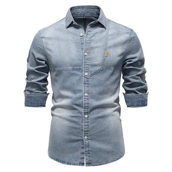 Slim Fit Long Sleeve Denim Shirt