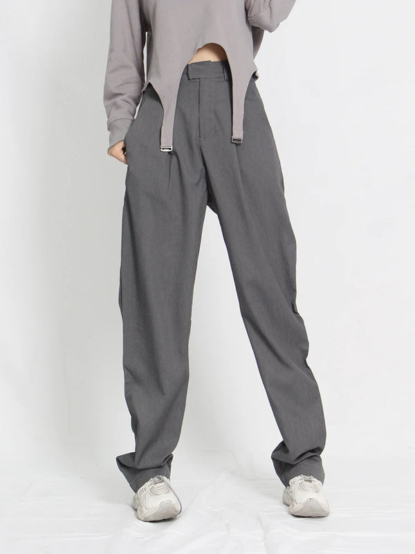 High Waist Wide Leg Long Trousers