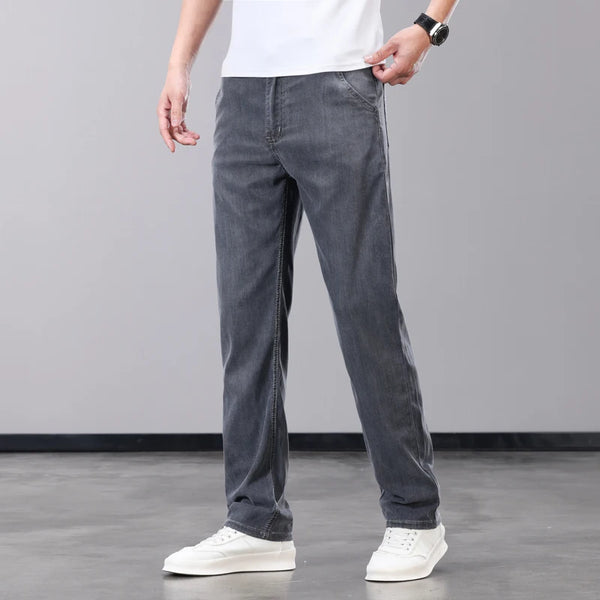 Straight Fit Stretch Lyocell Jeans