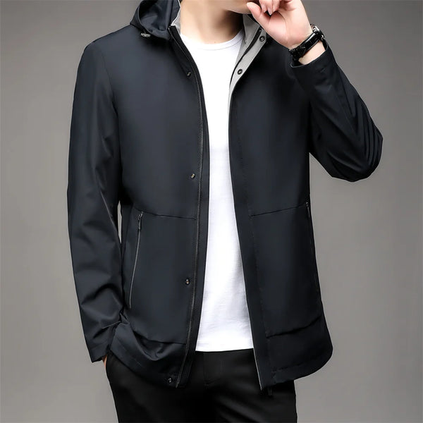 Hooded Detachable Parka Zipper Jacket