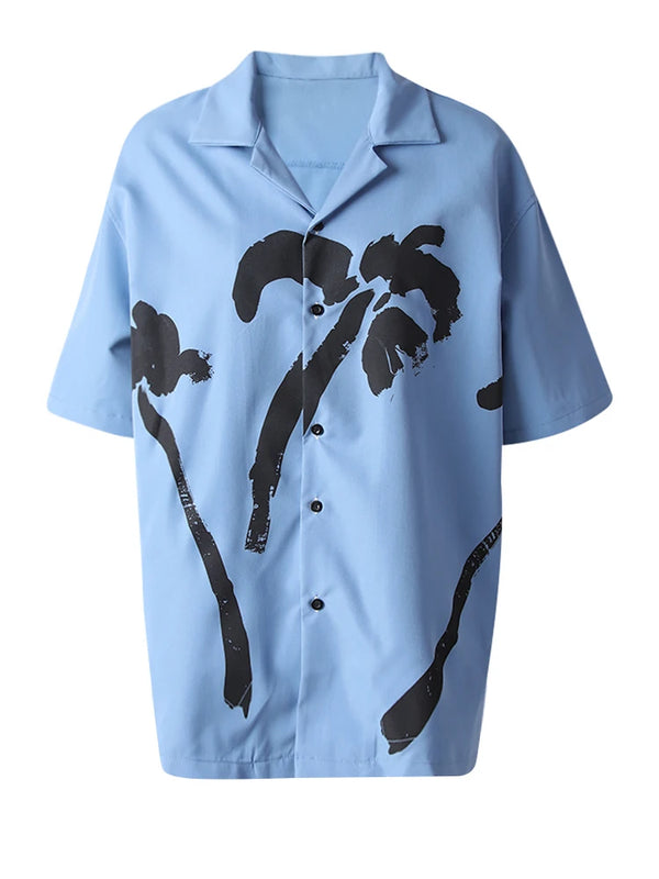 Oversized Short Sleeve Shirt In Pattern Print