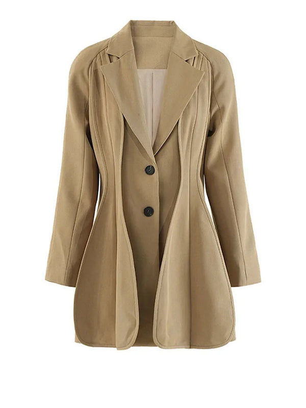 Single Breasted Blazer in Khaki