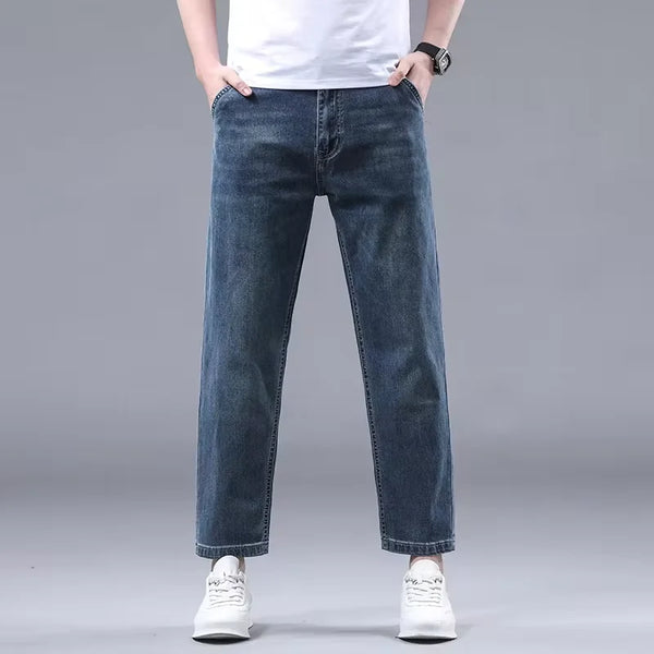 Ankle-Length Straight Stretch Jeans