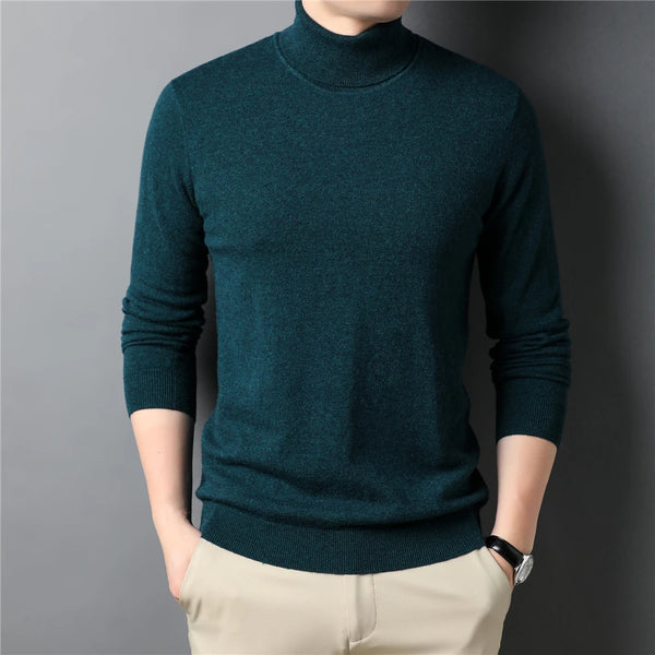 Wool Turtleneck Slim Thick Warm Sweater