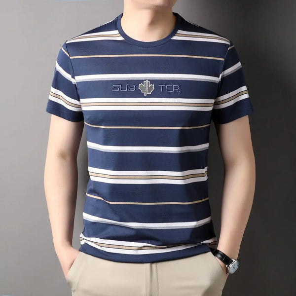 Short Sleeve Crewneck Stripe T-Shirt