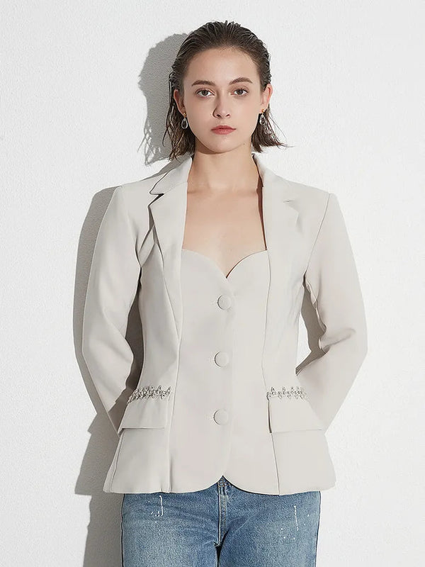 Backless Long Sleeve Blazer