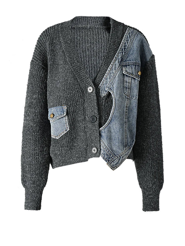 V-Neck Oversized Knit Cardigan