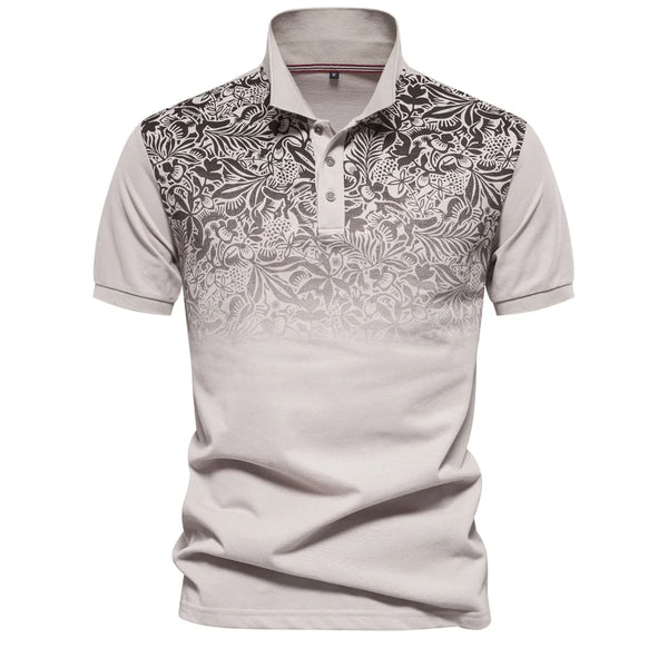 Printed Short Sleeve Polo Shirt