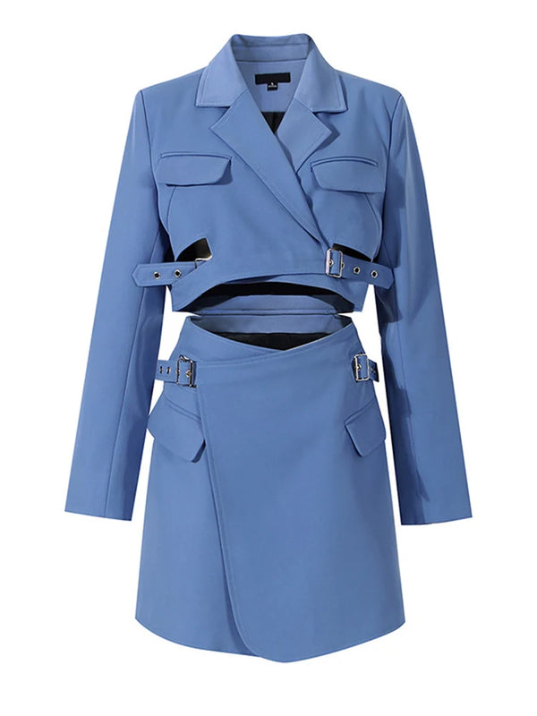 Cut-Out Blazer Midi Dress