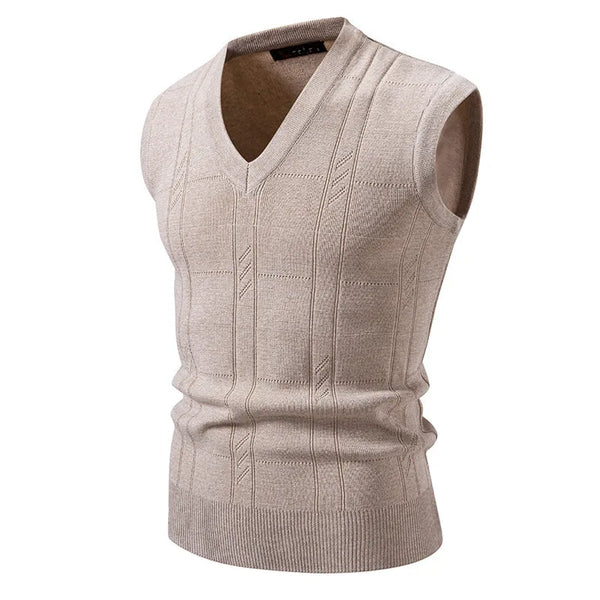 V-Neck Sleeveless Knitted Sweater Vest