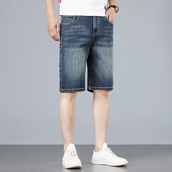 Fit Straight Denim Shorts