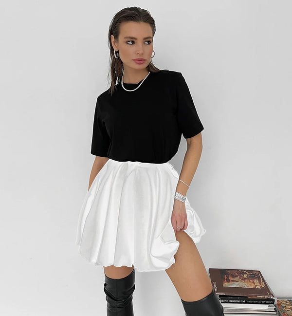 Satin High Waist Mini Skirt