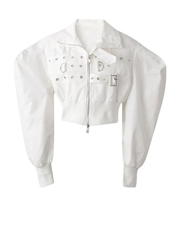 Long Sleeve Short Jacket In White