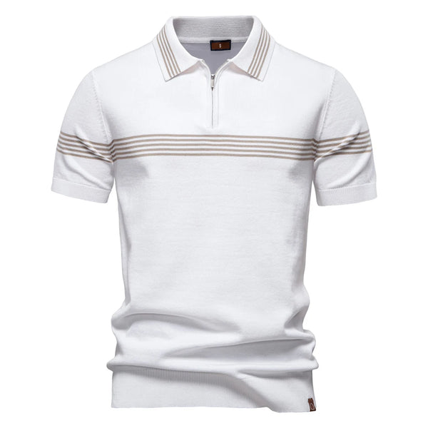 Slim Fit Short Sleeve Striped Polo Shirt