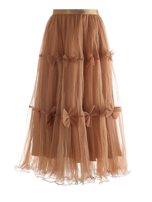 Full Circle Pleated Midi Skirt