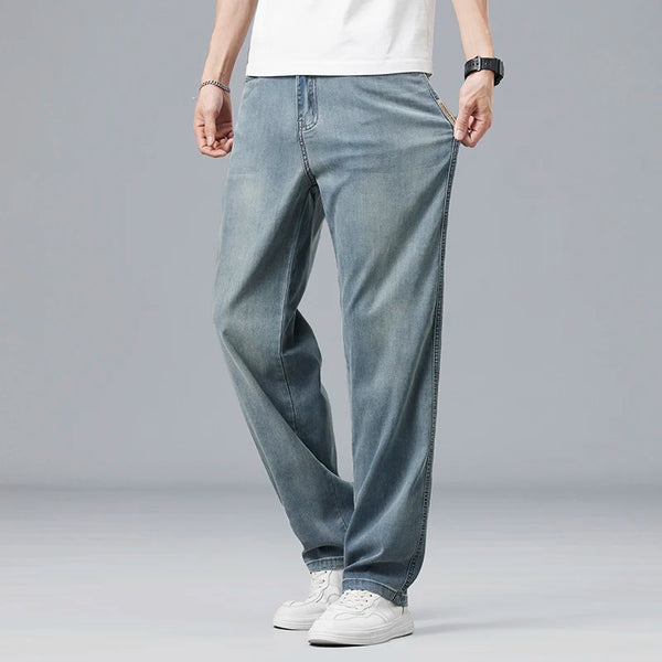 Loose Fit Straight Stretch Lyocell Jeans
