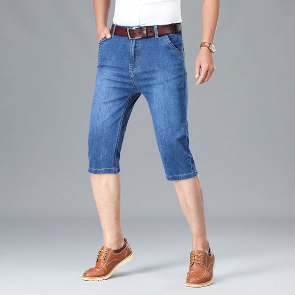 Straight Leg Denim Shorts