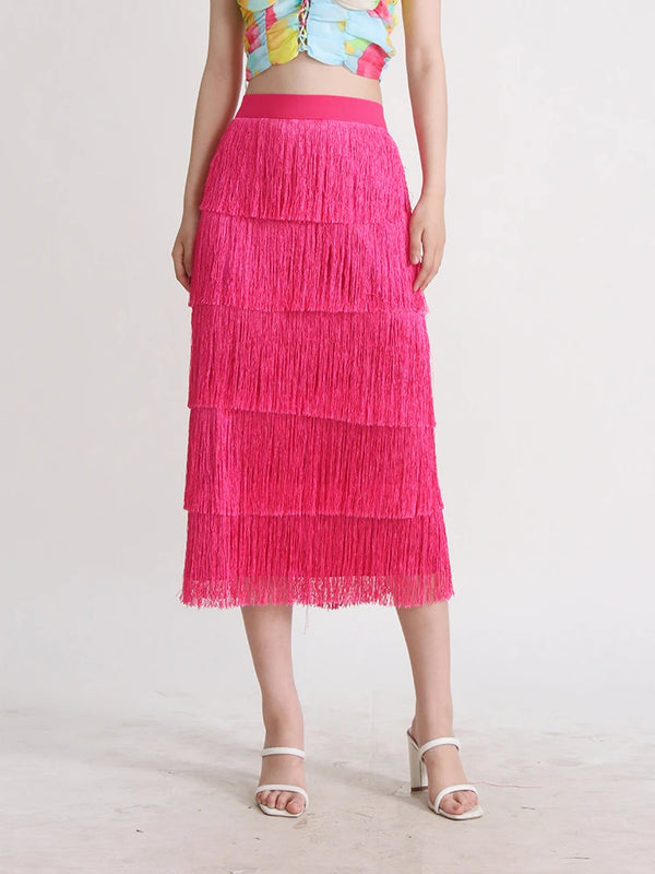High Waist Spliced Folds Casual Skirt