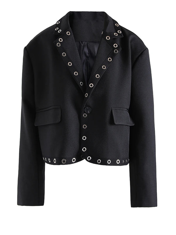 Oversized Cropped Blazer in Black