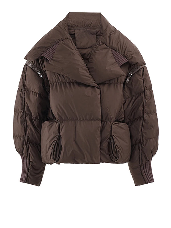 Long Sleeve Zipper Big Size Warm Down Jacket