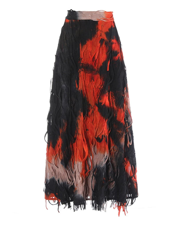 Full Circle A-Line Midi Skirt in Multi