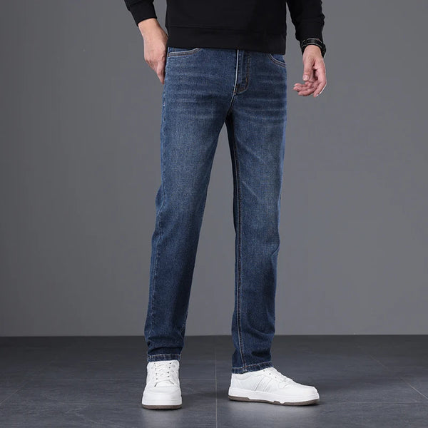 High Waist Straight Stretch Jeans