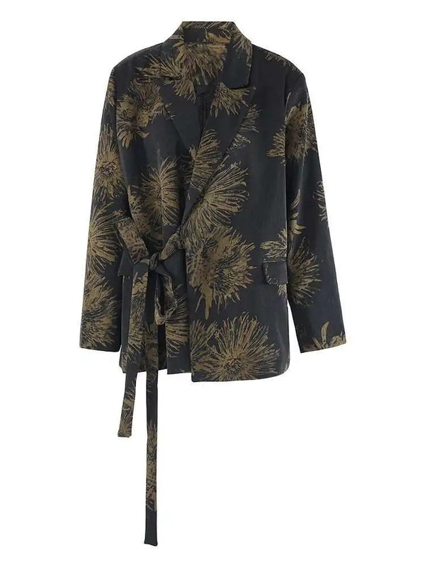 Printed Long Sleeve Blazer