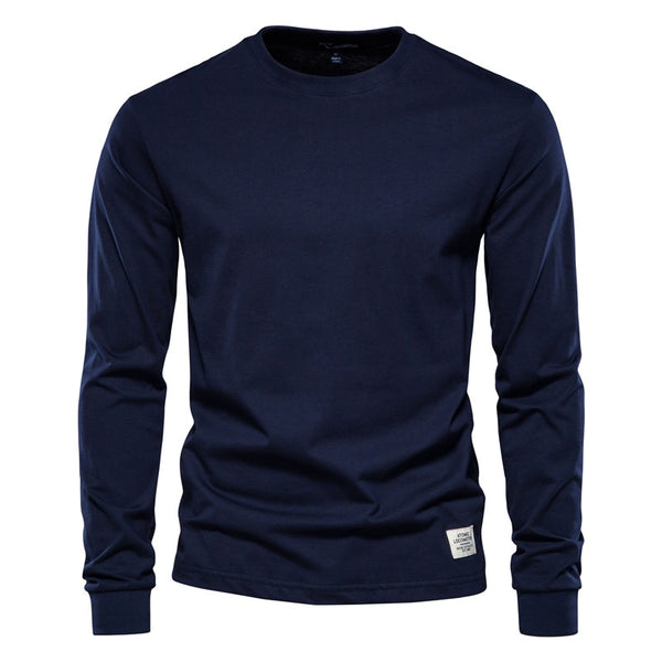 Cotton Casual O-neck Long Sleeved T-Shirt