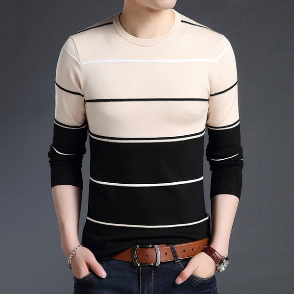 Striped Knitted Woolen Casual Sweater