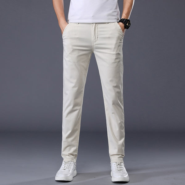 Classic Summer Thin Stretch Cotton Slim Trousers