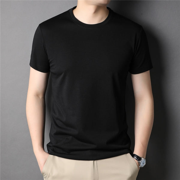 O-Neck Soft Cotton Silk Short Sleeve T-Shirt
