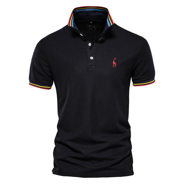 Knit Short Sleeve Polo Shirt With Tipping